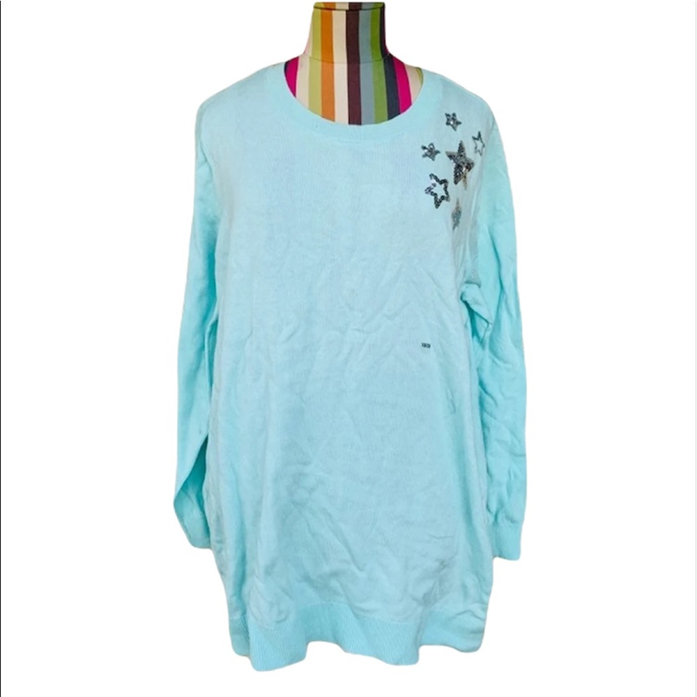 Lane Bryant Sequin Star Graphic Sweater 0391 - Picture 2 of 7